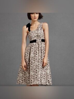 Anthropologie BHLDN x Hitherto Polka Dot Mocha Dress Size 6